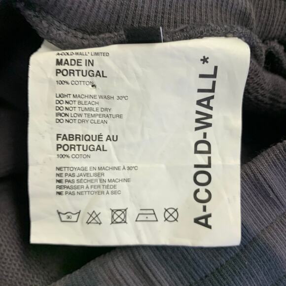 A-COLD-WALL Size XL Grey Charcoal Tie Dye Cotton Drawstring Shorts - Picture 4 of 4